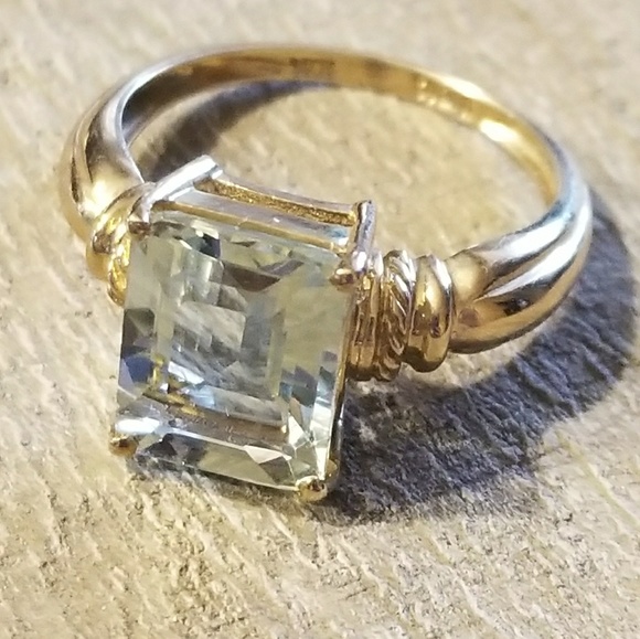 Prasiolite QTZ gold ring