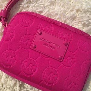 Michael Kors bright pink wristlet