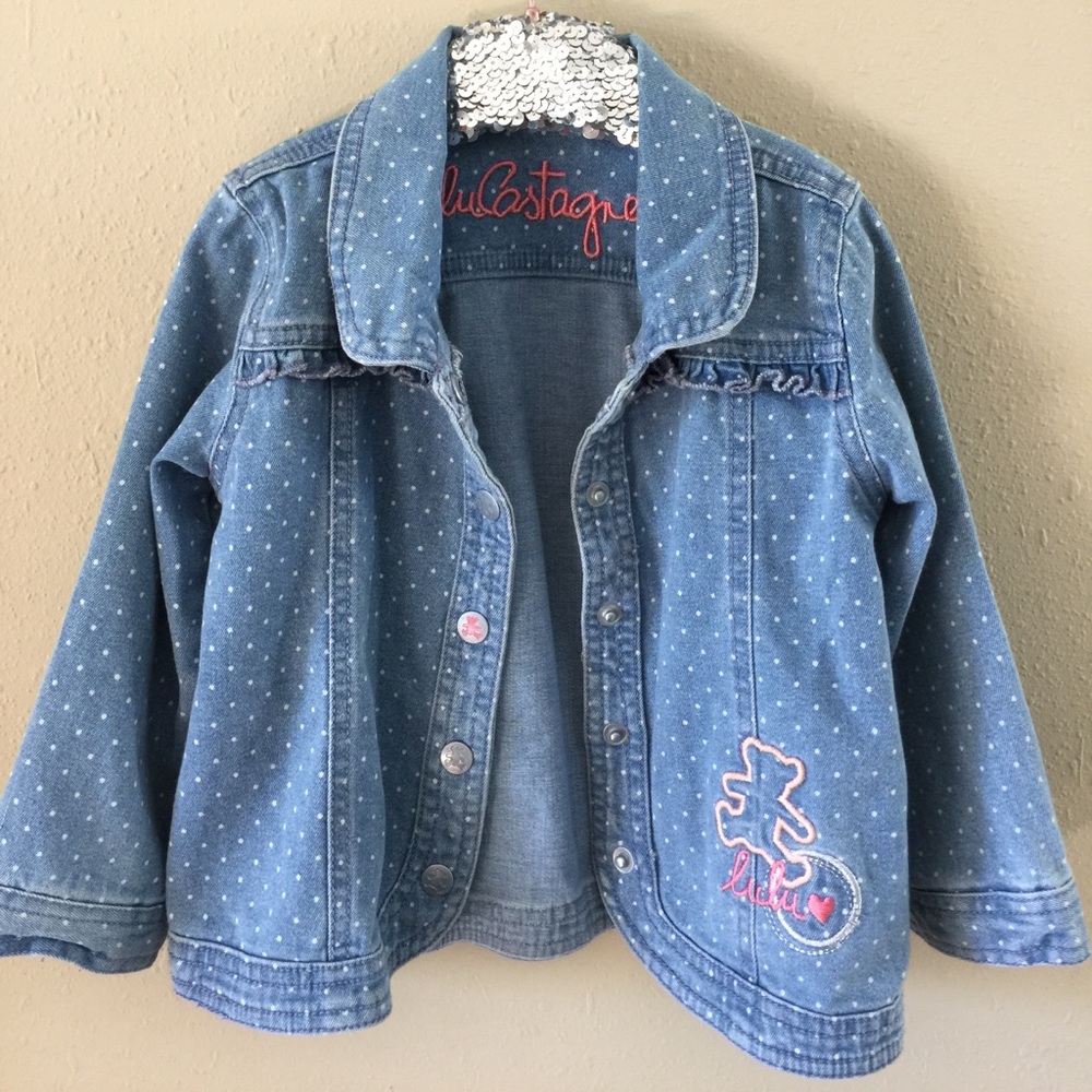 Cute Lulu Castagnette Denim Jacket, size 2T.