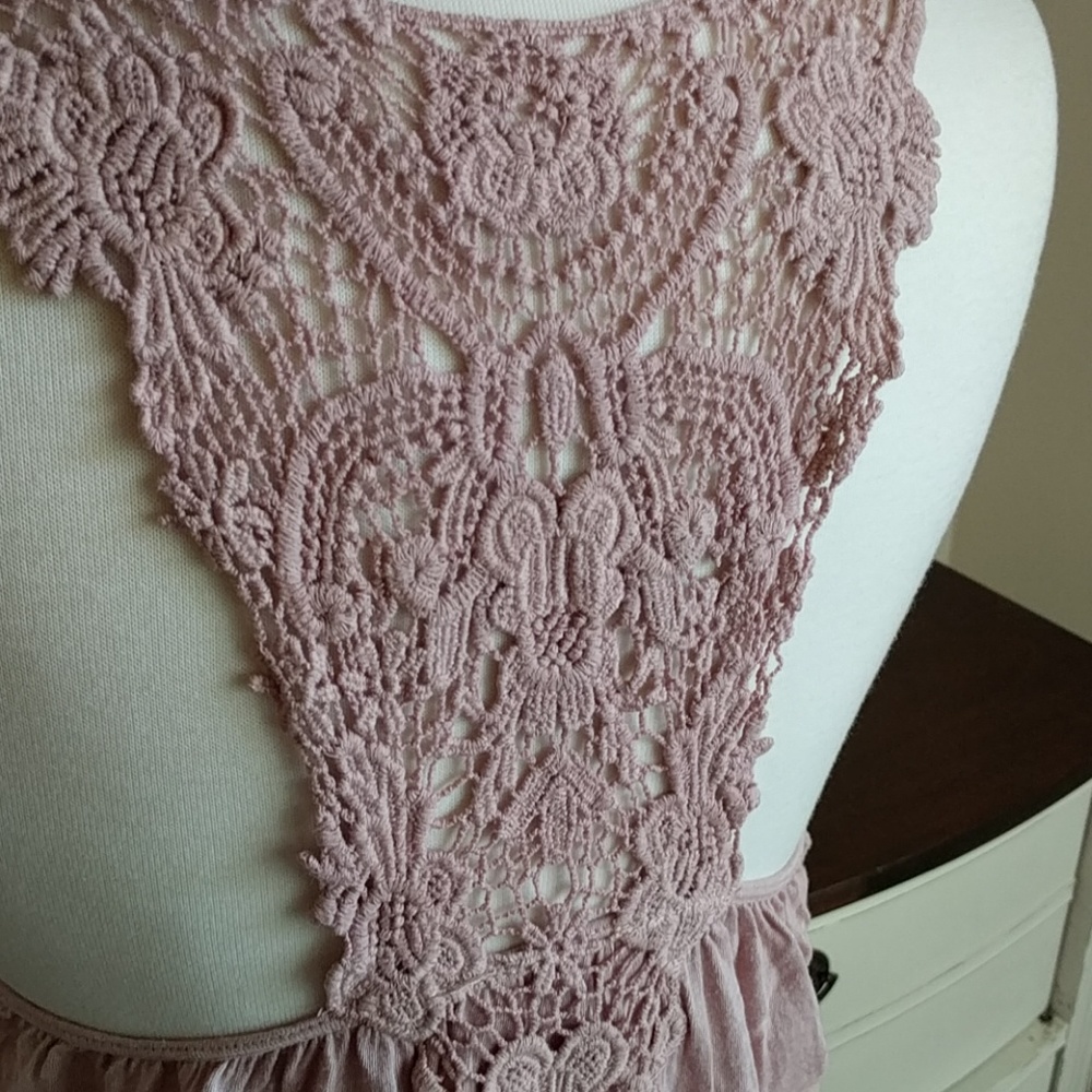 dusty rose tank crotchet back - Picture 3 of 4