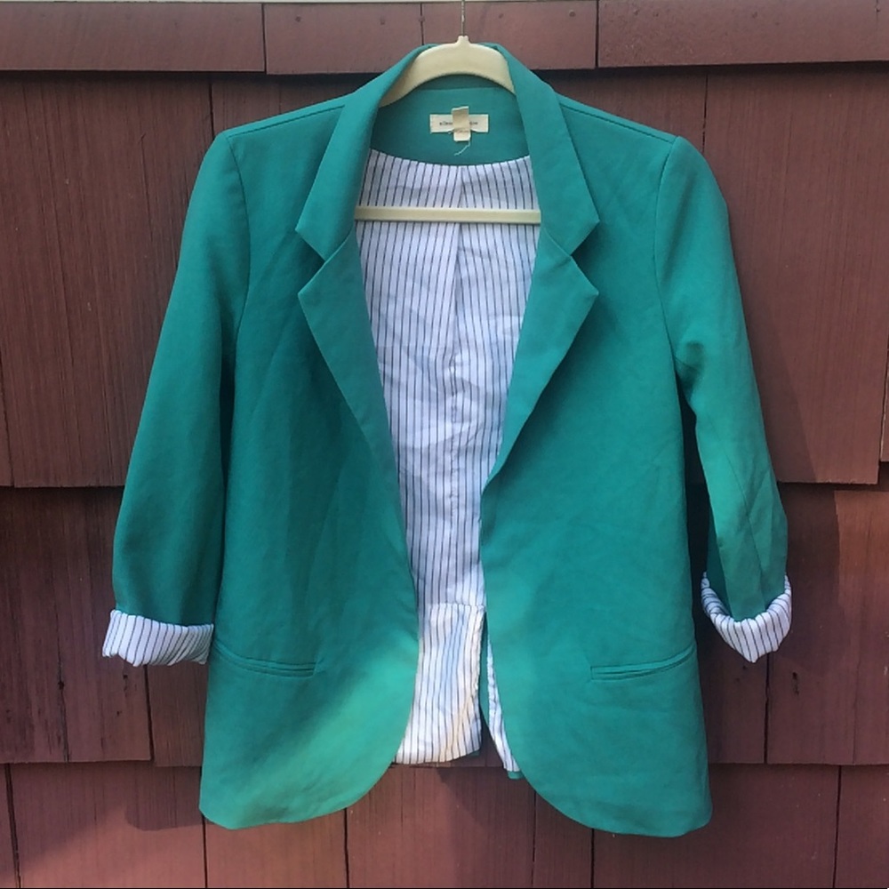 turquoise boyfriend blazer from silence + noise