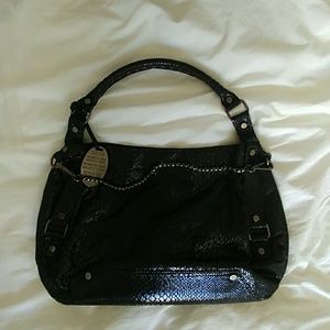 NWOT KENNETH COLE REACTION Black Snakeskin Hobo