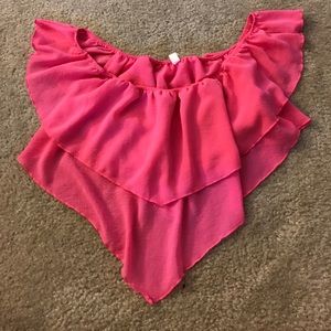 Pink flowy crop top.