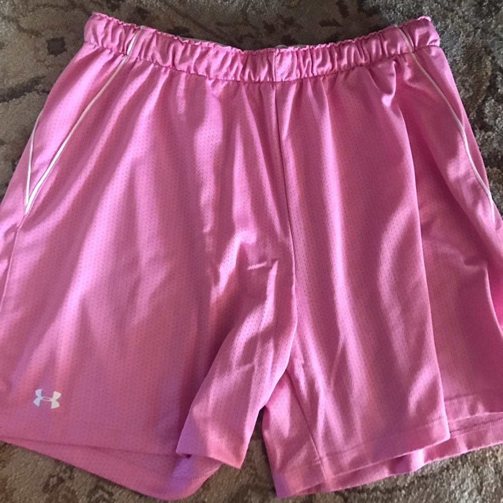 Pink under armour shorts