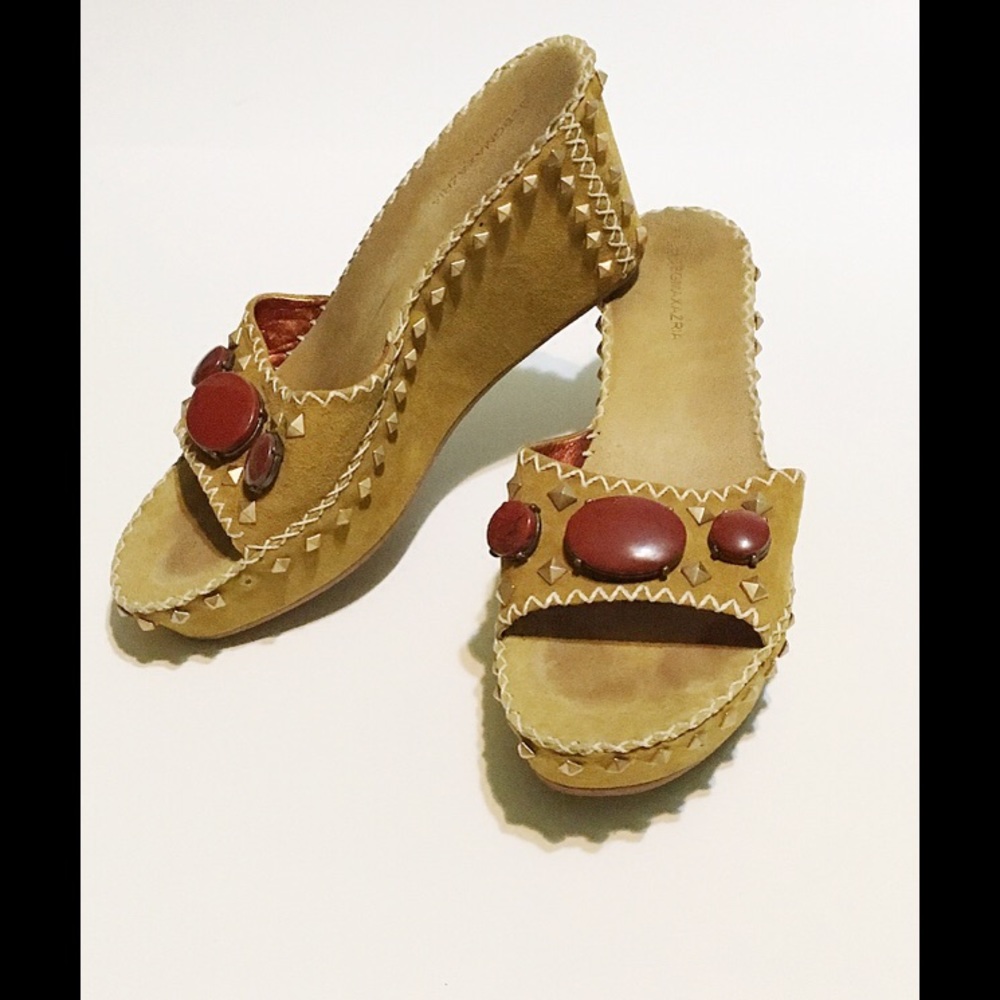 BCBG Wedge Platform Suede Sandals