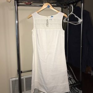 White summer dress with crochet top sz 6