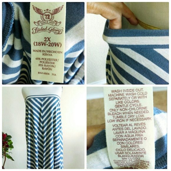 Faded Glory Skirts - Heather Gray & Blue Maxi Skirt (2-3XL) Faded Glory Skirts - Heather Gray & Blue Maxi Skirt (2-3XL)