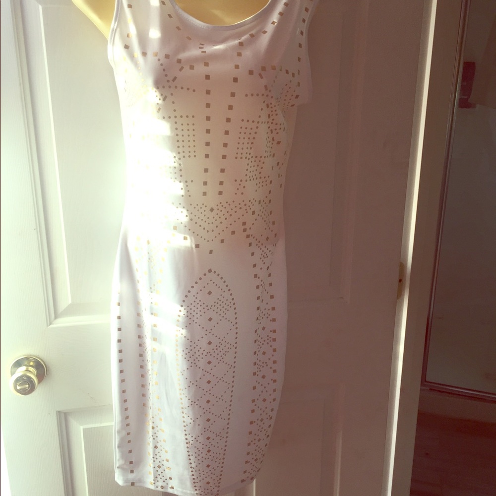 White and gold dress