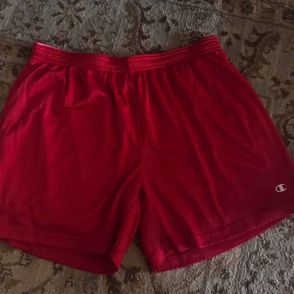Red champion shorts
