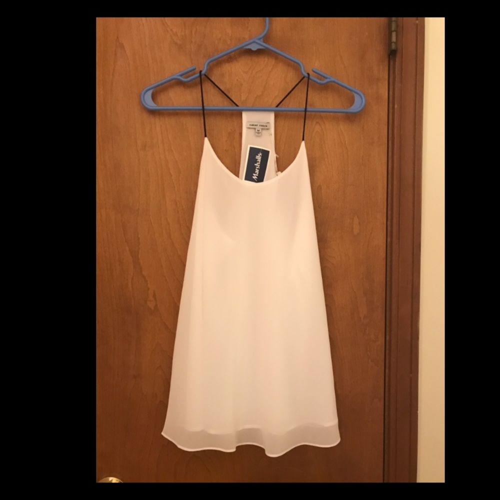 White racer back spaghetti strap tank