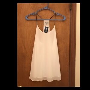 White racer back spaghetti strap tank