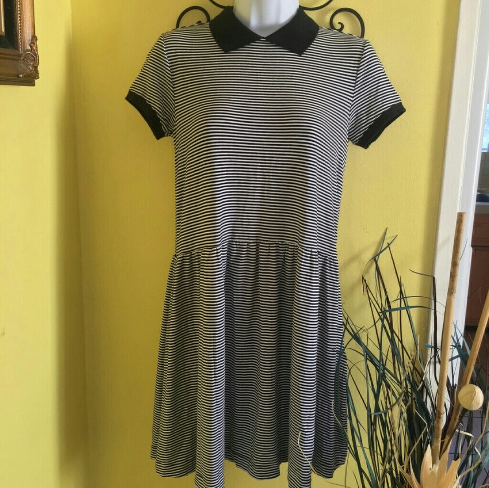 Bongo Black White Striped Dress