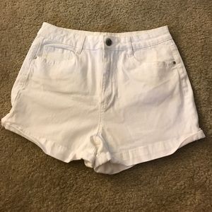High waisted white shorts