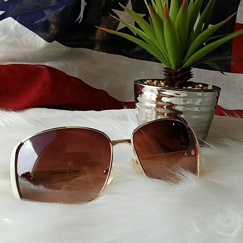 WHITE Big Summer sunglasses glasses