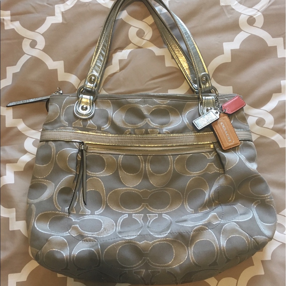 Vintage Silver Coach Bag 👜 - Picture 1 of 7