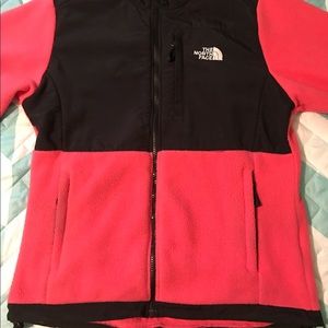 Pink and Black North Face-Polartec Zip-up