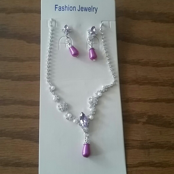 Fashion Jewelry Jewelry - Rhinestone and pearl Necklace Set
