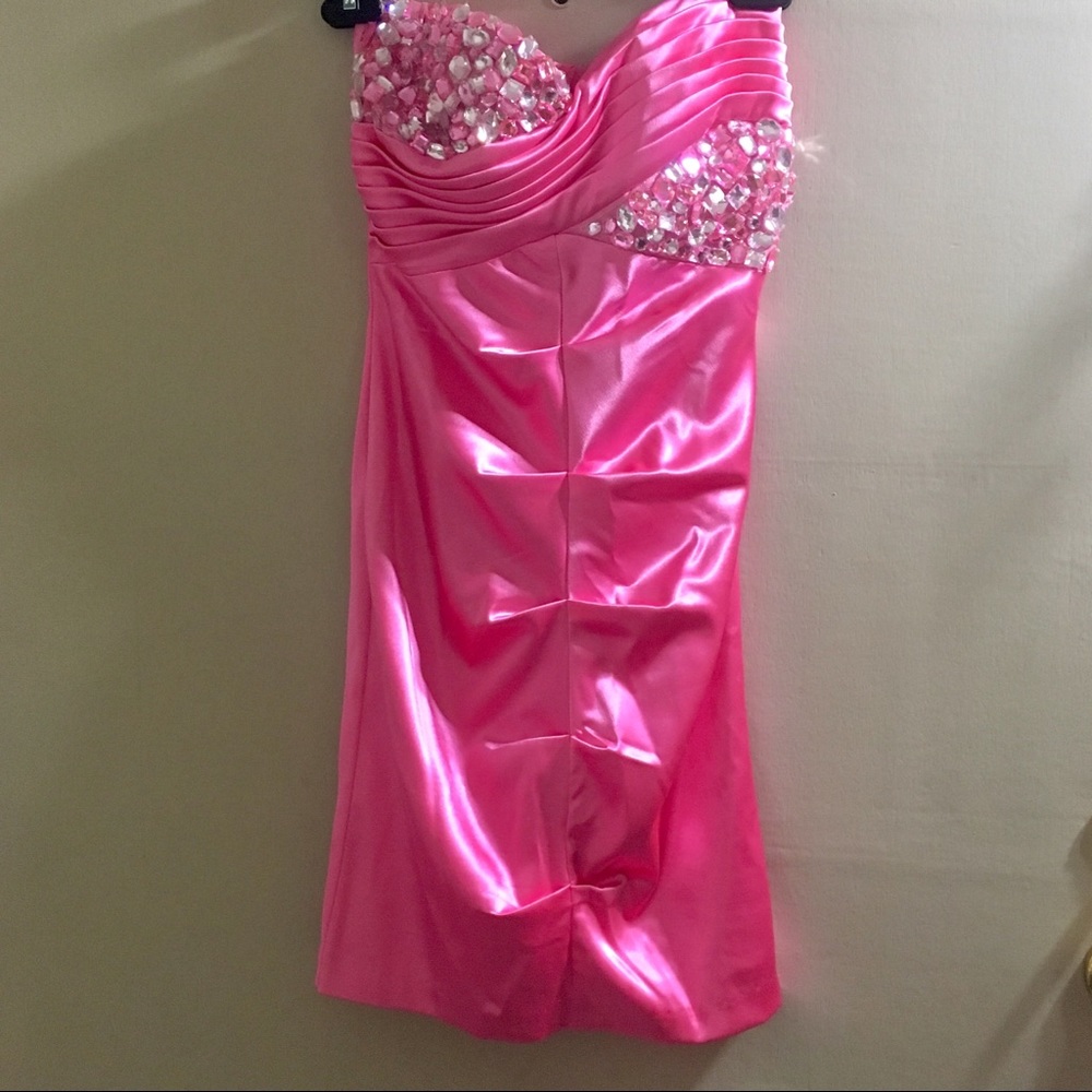 Pink Gem Strapless Dress