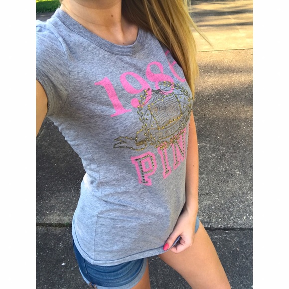 Victoria's Secret PINK SMALL bling tee shirt - Picture 2 of 2