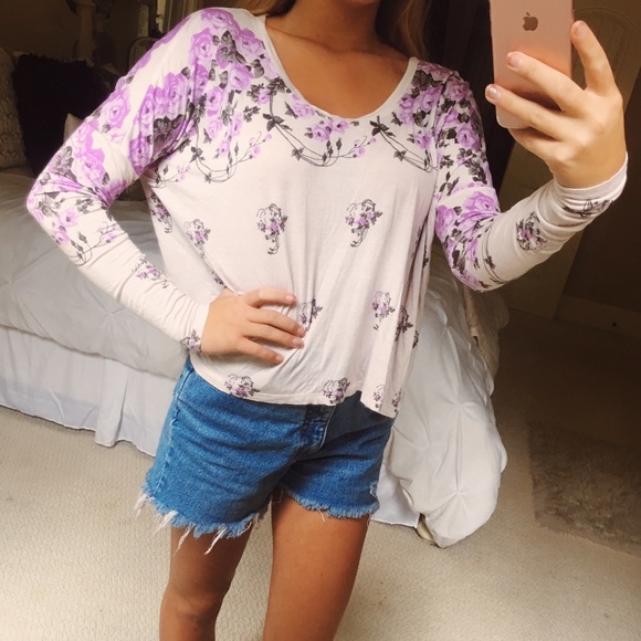 Free People Tops - free people purple floral top