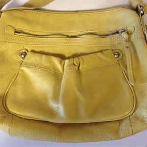Fossil yellow cross body bag purse