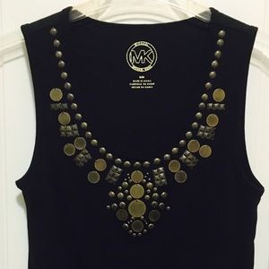 Michael Kors Tank Top with Gold Beading