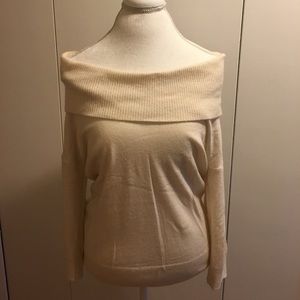 Cream colored off-shoulder Ann Taylor Sweater