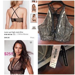 Very sexy high-neck Lace-up Bra