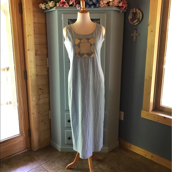 SAINT GERMAIN -PARIS Denim Dress w/Patchwork. NEW! - Picture 1 of 5