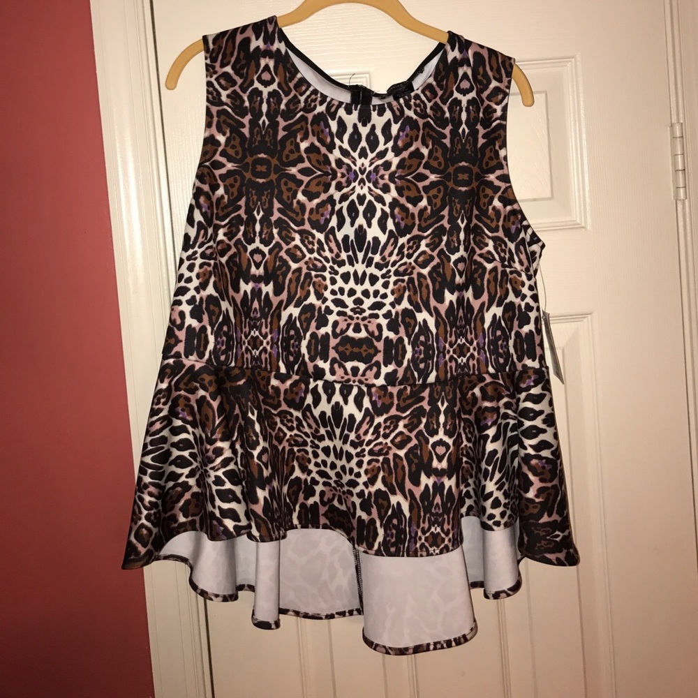 FTF Peplum leopard top new with tag
