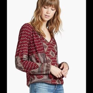 NWT Placed Print 🍀Lucky Brand🍀 Boho Top