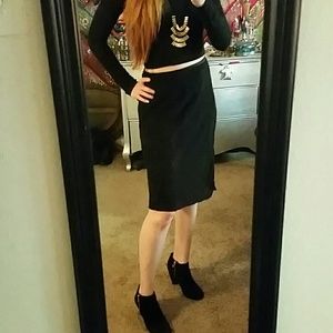 Sold sheer crepe black skirt