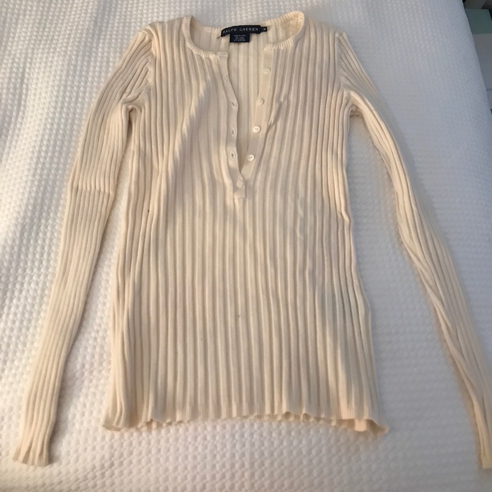 Women's long sleeve half button up top