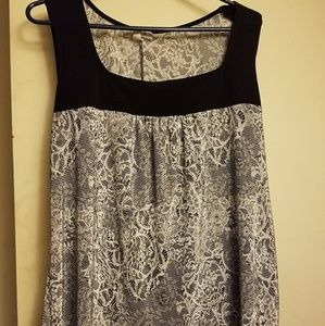 Black & Silver Sleeveless Blouse