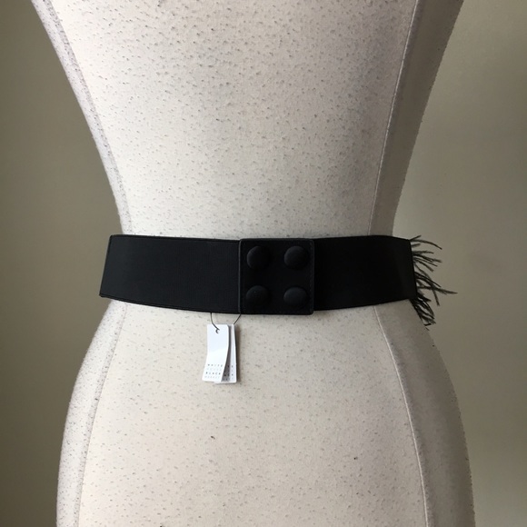 Wide feather black stoned statement belt - Picture 3 of 4