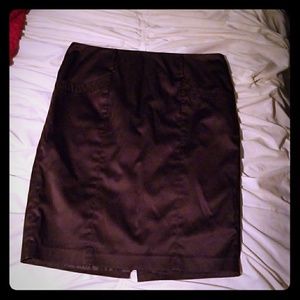 Ladies brown 'satin' skirt 11/12