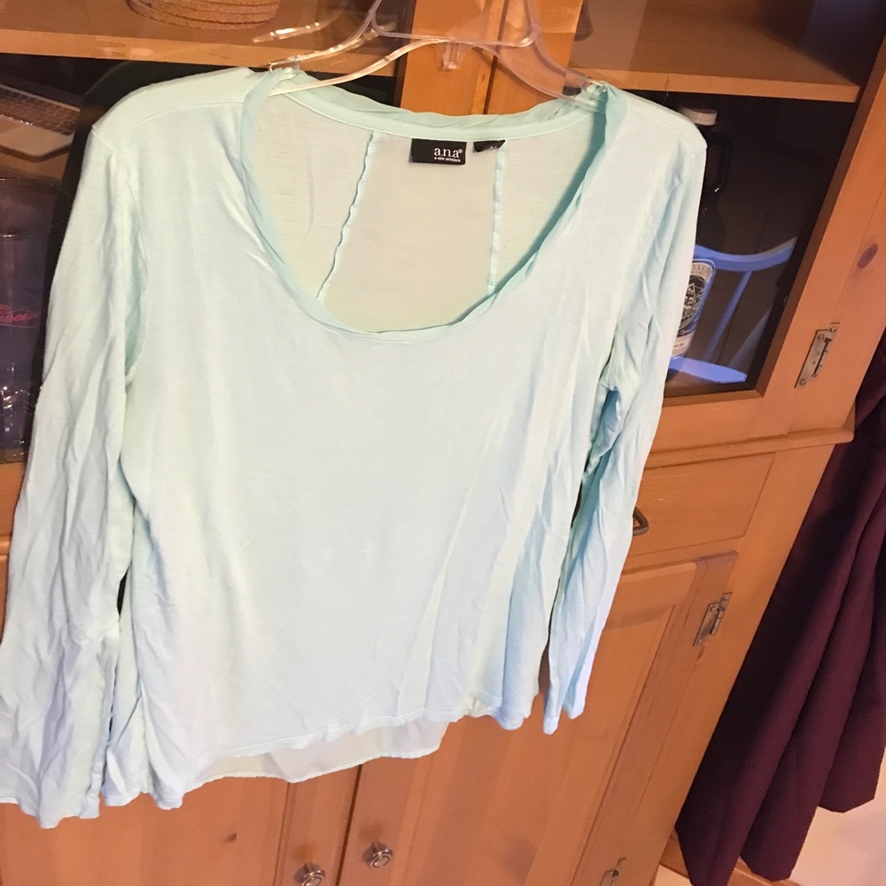 Long sleeve t shirt with sheer back