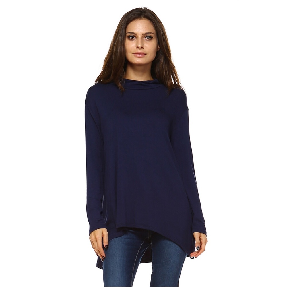 Navy Blue Hi/Low Tunic - Picture 3 of 5
