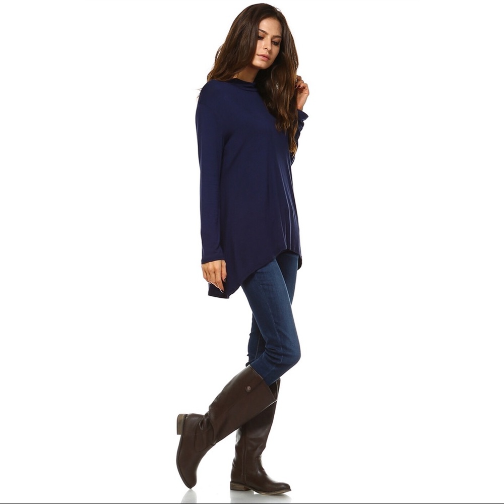 Navy Blue Hi/Low Tunic - Picture 4 of 5