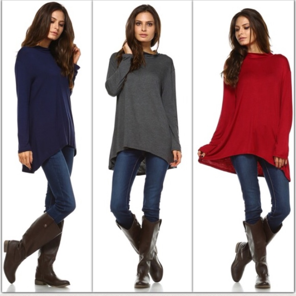 Navy Blue Hi/Low Tunic - Picture 5 of 5