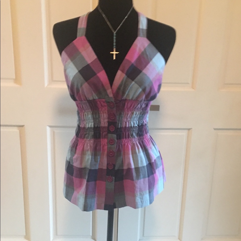 Button up halter top