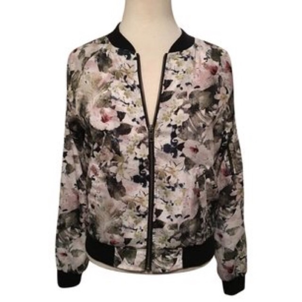 Sanctuary floral bomber, pockets, front zipper