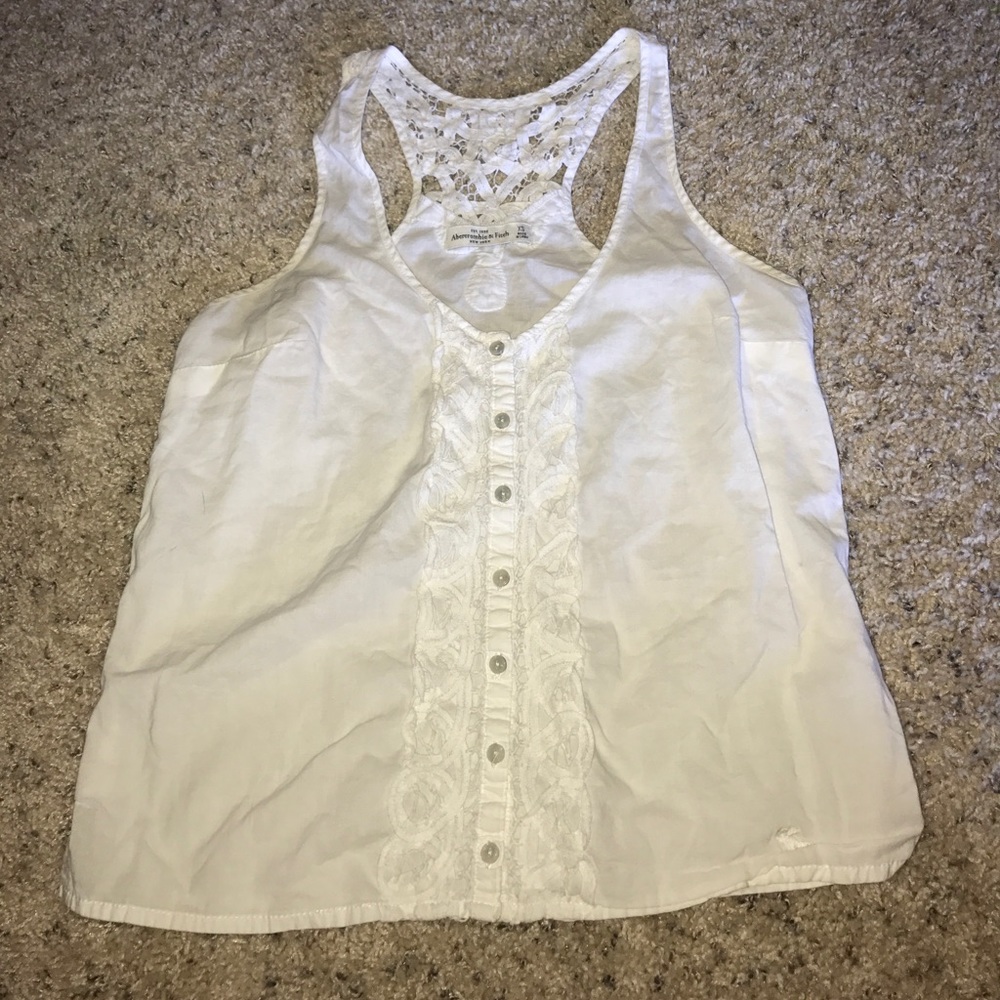 White button up tank top