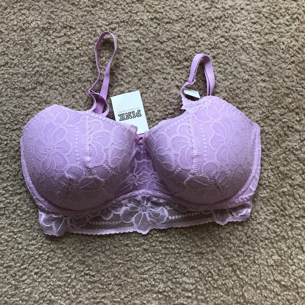 VS PINK LIGHT PURPLE BRALETTE