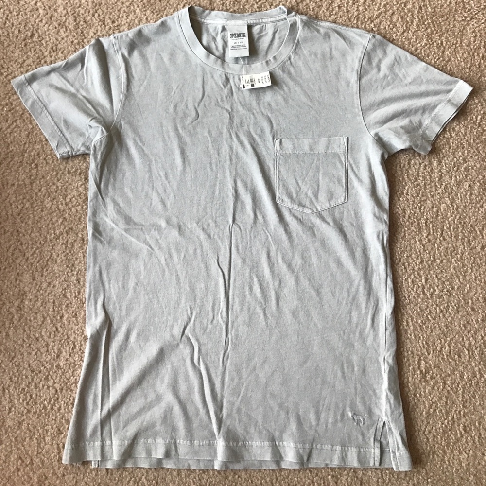 VS PINK GREY POCKET TEE