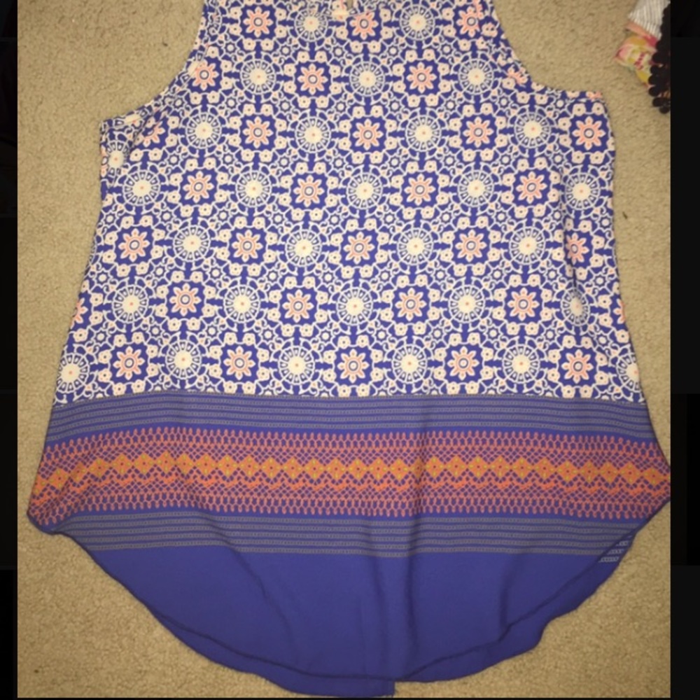 Floral tank top print blouse