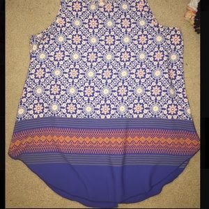 Floral tank top print blouse