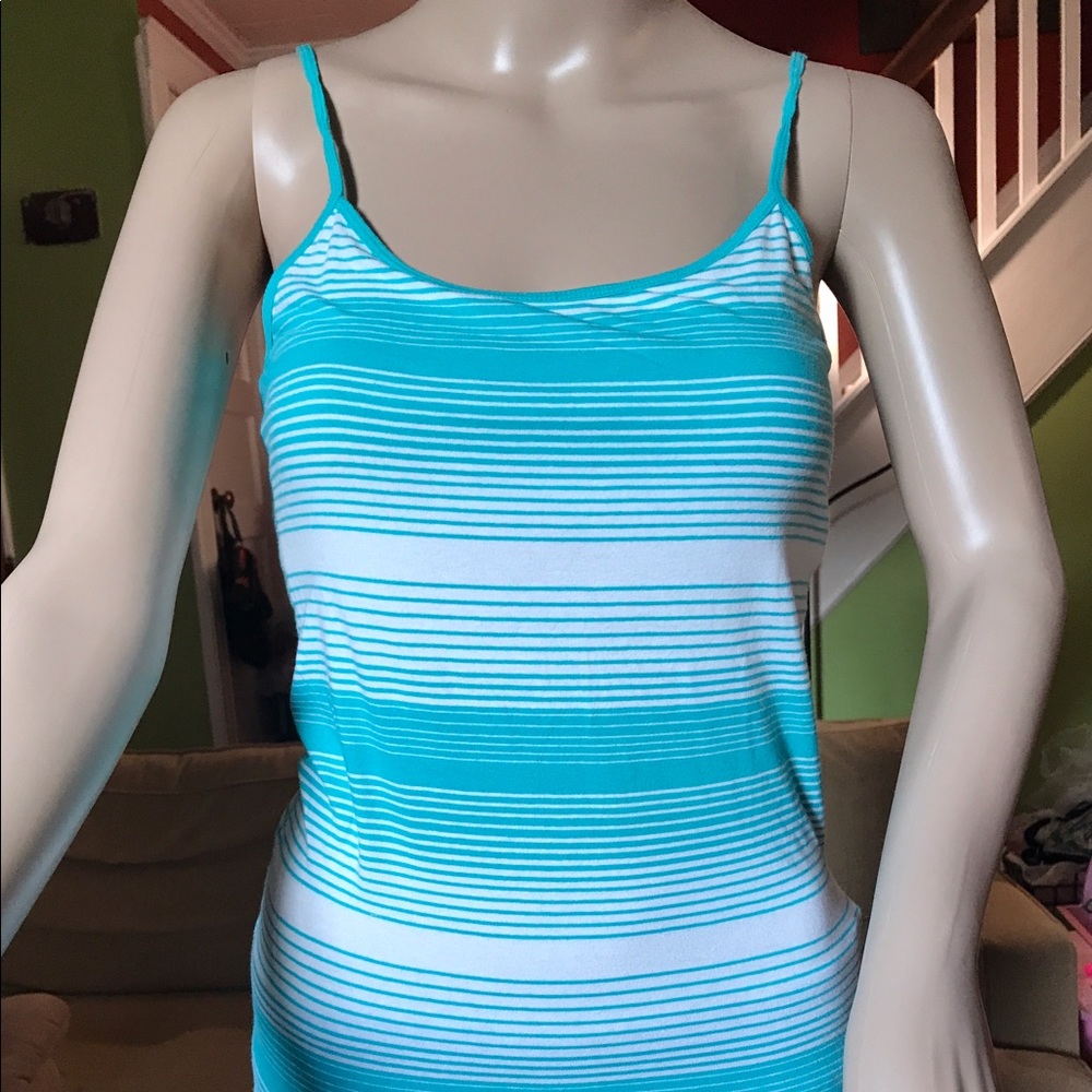 Aeropostale Spaghetti Tank Top green/white Medium
