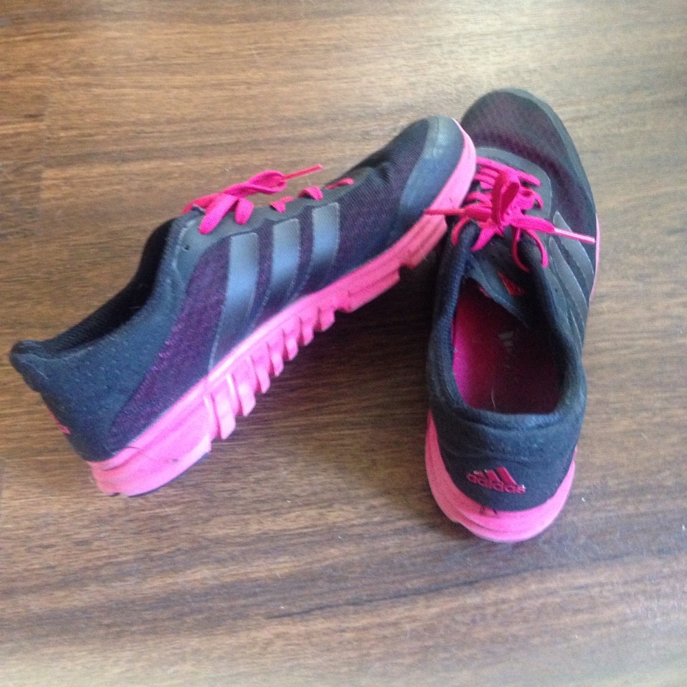 Adidas black and pink shoes