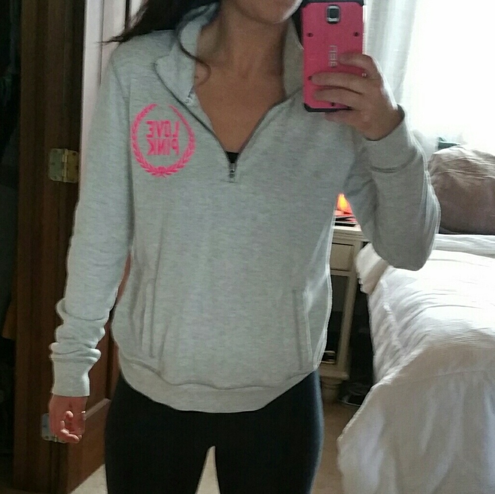 PINK quarter zip pullover
